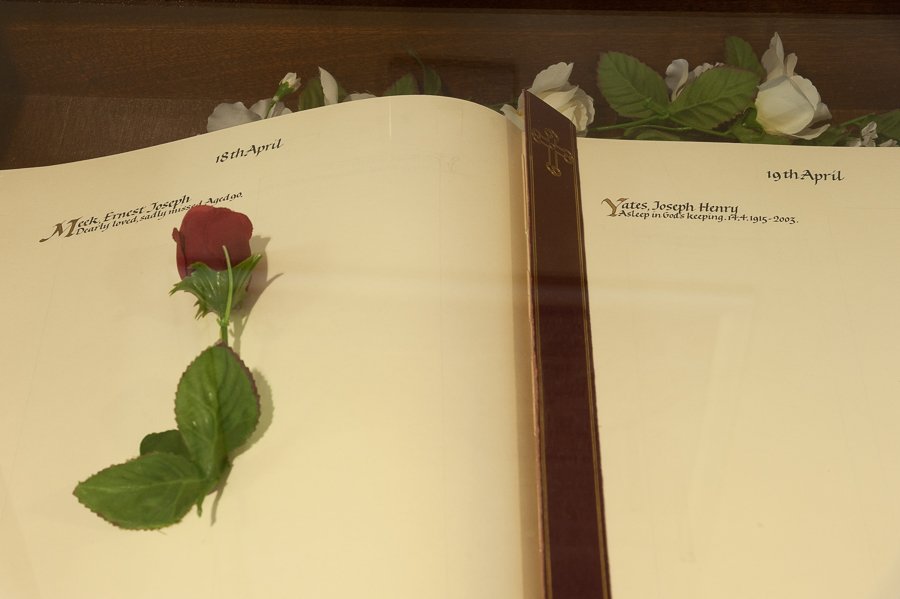 Halliwell Heath Hayes funeral book with rose