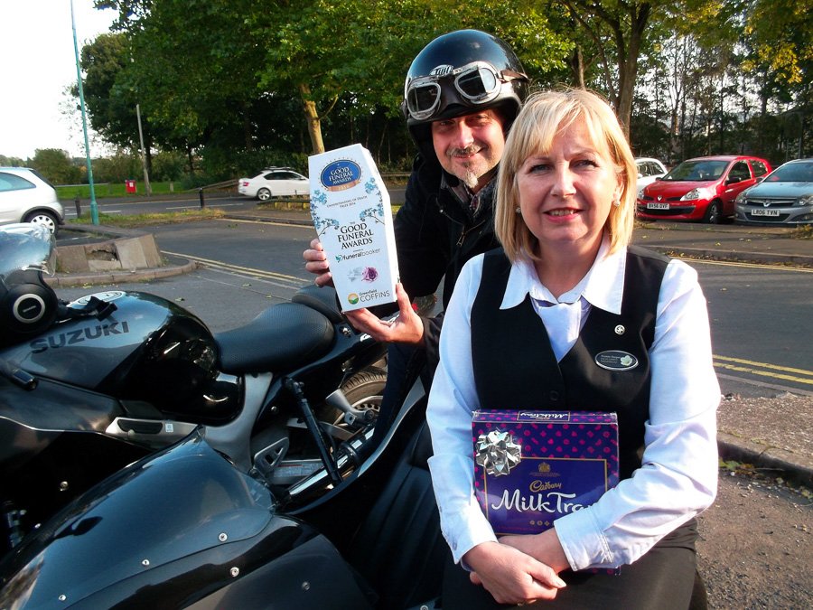 Boss swoops on Halliwell funeral branches in motorcycle sidecar packed