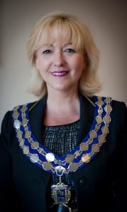Amanda Woodward wearing her chain of office as newly appointed president of BIE.